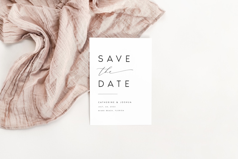 Modern Wedding Bundle, Minimalist Wedding Invitation Set, Elegant Editable Templates Wedding Stationery, Instant Download, Templett, KATE image 4