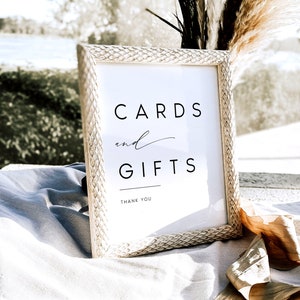 Cards and Gifts Sign Template, Minimalist Cards and Gifts Sign Printable, 5x7 and 8x10, Modern Wedding Template, Editable Wedding Sign #KATE