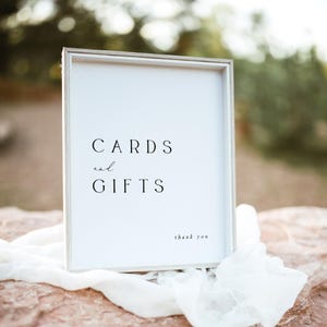 Modern Cards and Gifts Wedding Sign Template, Tabletop Cards & Gifts Sign, Wedding Reception Cards and Gifts Sign 5x7, 8x10, #ALC
