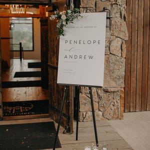 Minimalist Wedding Welcome Sign Template, Modern Welcome Wedding Sign, Editable Wedding Signage, Printable, Templett INSTANT Download, #KATE