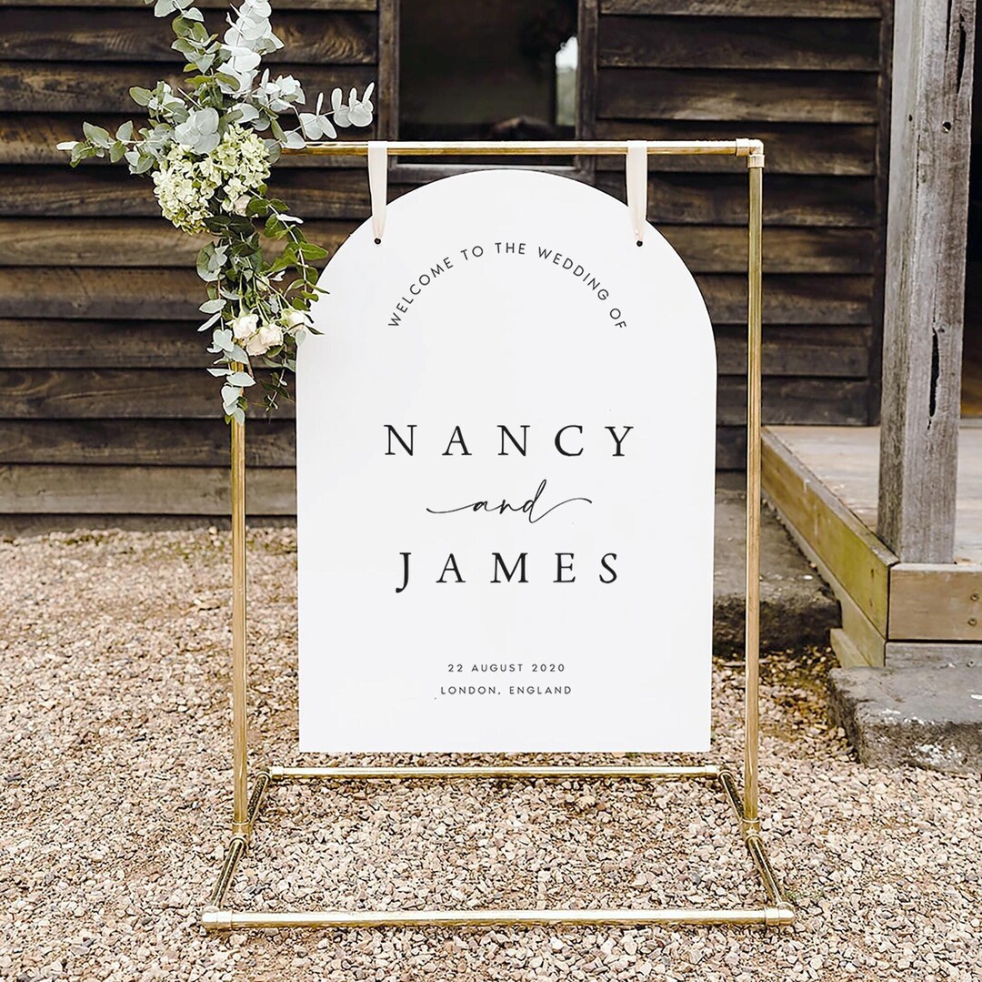 PRINTED Arched Wedding Welcome Sign With Free Shipping, Modern Arch ...