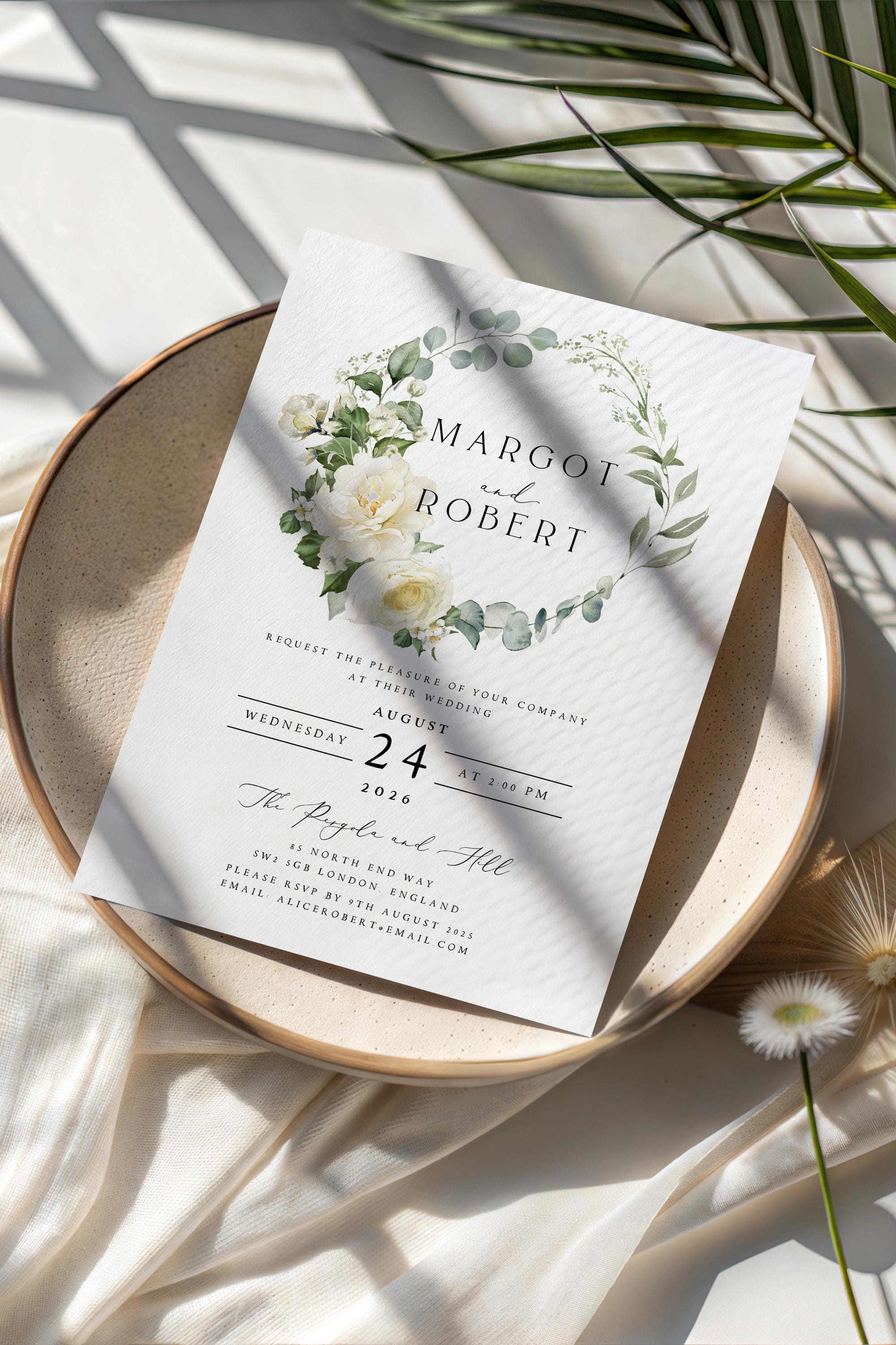 Sage Baby’s Breath Invitations