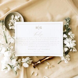 Modello per biglietto di ringraziamento per matrimonio in finto oro, biglietti di ringraziamento per matrimonio, biglietti di ringraziamento stampabili, biglietti di ringraziamento digitali, minimalisti, #HLNA