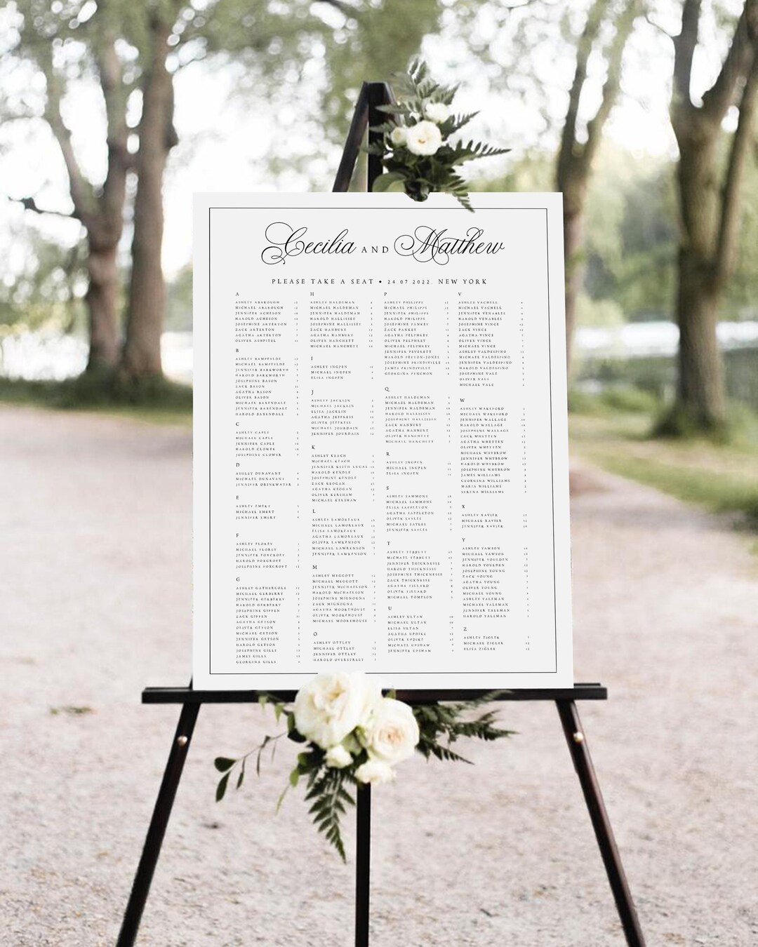 Round Table Plan Sign Simple Elegance Wedding Table Plan Sign, Digital Download Template ...