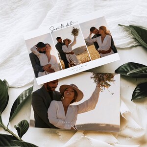 GEDRUCKTE doppelseitige Foto-Save the Date-Karten, minimalistische moderne Hochzeit speichern die Daten, speichern Sie unsere Datumskarte mit KOSTENLOSEN Umschlägen, #NNC