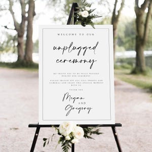 Elegante losgekoppelde ceremoniebord, sjabloon bruiloft welkomstbord, minimalistisch trouwbord, teken huwelijksceremonie, losgekoppelde borden, #MGN