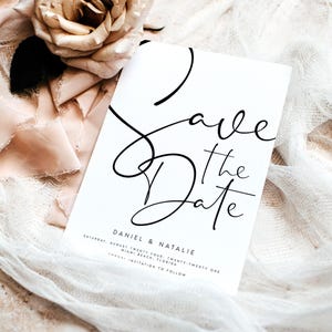 Moderne Save the Date Karten für Hochzeit, Hochzeitskarten, Minimale Save the Date Hochzeitskarten mit Umschlag, Hochzeitskarten, #DANL
