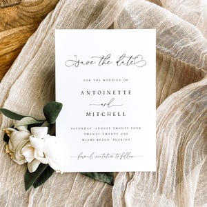 Wedding Save the Date Template, Minimalist Save The Date, Printable Save the Dates, DIY Date Announcement Templett, Instant Download, #ANTN