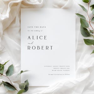 IMPRIMÉ carte "Retenez cette date", mariage minimaliste "Retenez cette date", carte "Retenez notre date" avec enveloppes, papier cartonné de qualité supérieure, #ALC