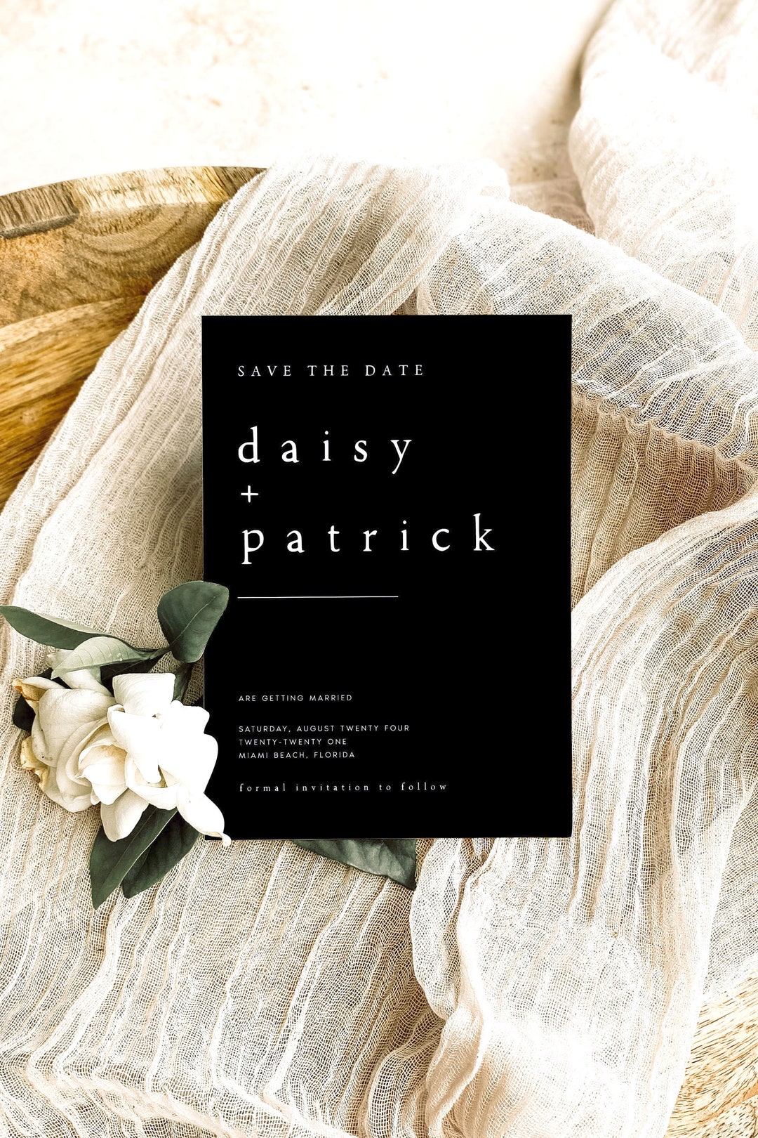 Modern Black Save the Date Template Printable Save the Date - Etsy