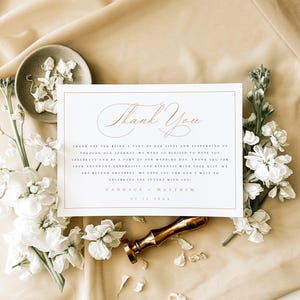 Gold Hochzeit Dankeschön, Menükarte Vorlage, Faux Gold Dankeschön Gedeck, Hochzeit Serviettennotiz, #KNDC