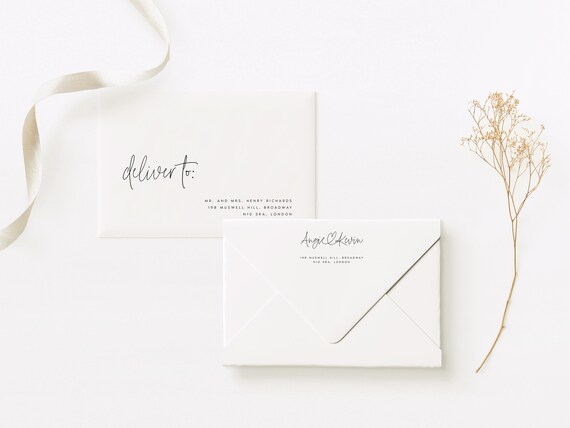 Envelope Addressing Template Printable Wedding Envelope | Etsy