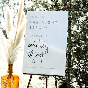 Rehearsal Dinner Welcome Sign, The Night Before Welcome Sign, Modern Wedding Sign Printable Welcome Sign, DIY, Rehearsal Dinner Sign, #CRTNY