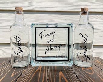 Sand Ceremony Set | Personalized| Glass Modern Block|ForeverandAlways