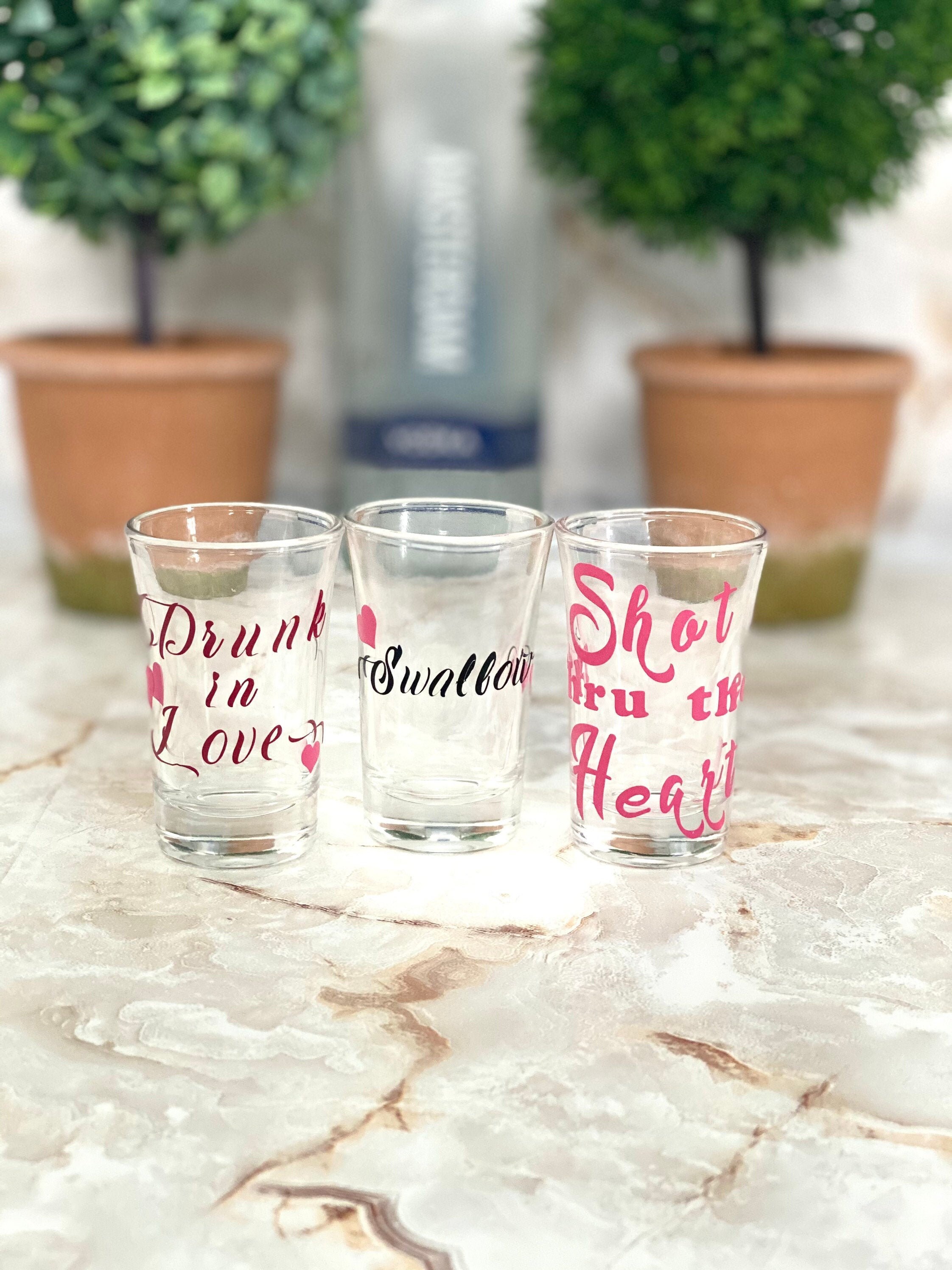 Custom Made Shot Glasses, Gift Set for Her,great for Valentines Day