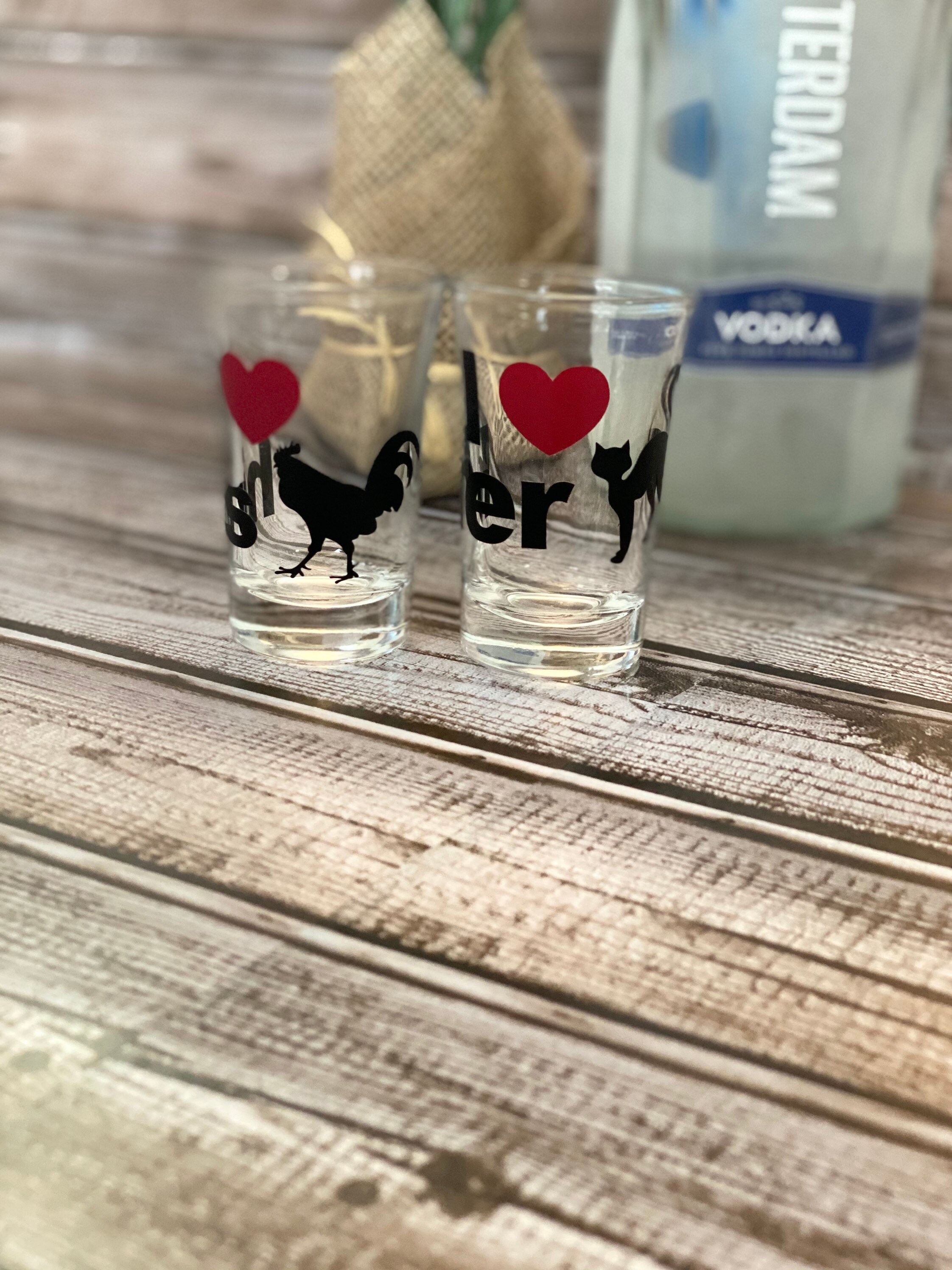 Custom Handmade Shot Glasses Set of Two GIFT for Him or Her Etsy