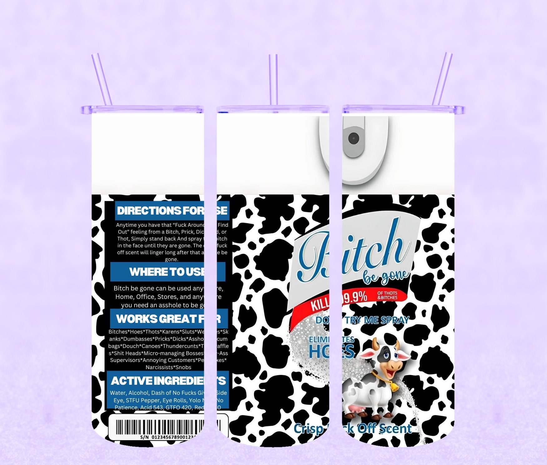 Bitch Be Gone Tumbler Wrap Pngjpg, Bitch Repellent 20oz Skinny Tumbler ...