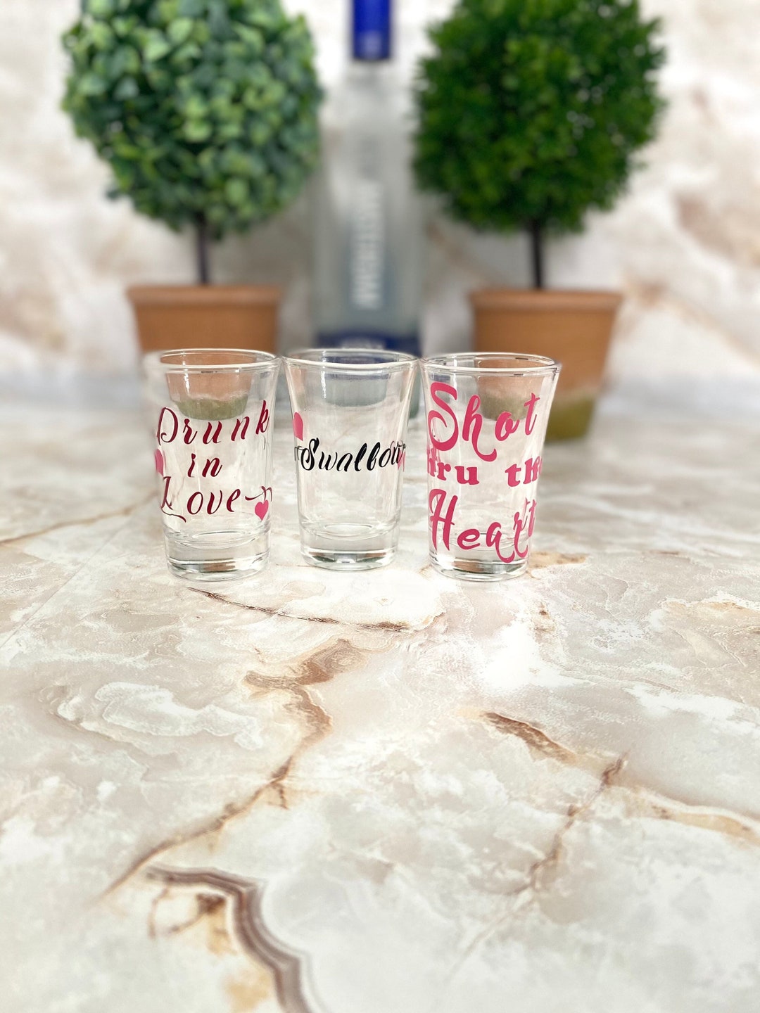 Custom Made Shot Glasses, Gift Set for Her,great for Valentines Day
