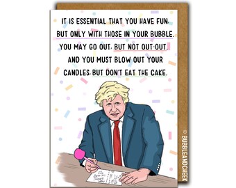 Boris Johnson Card Etsy