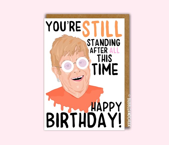Elton John Birthday Old Card Happy Birthday You're | Etsy