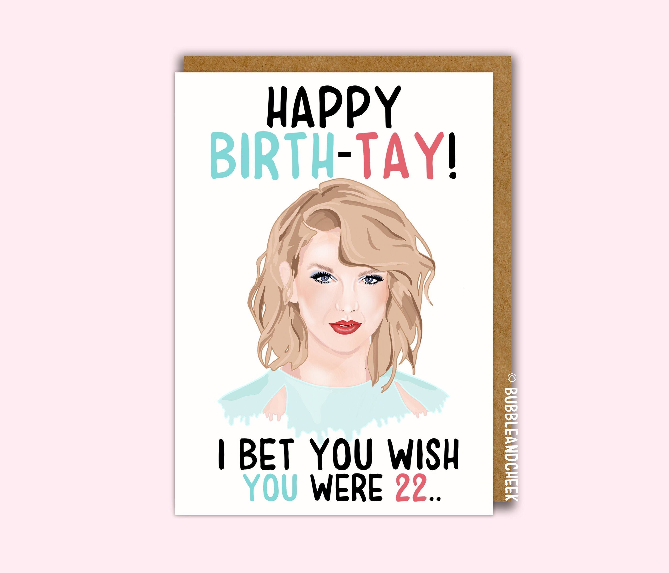 Taylor Swift Inspired Birthday Card - Happy Birth-Tay/Wishing 22 - Fu…