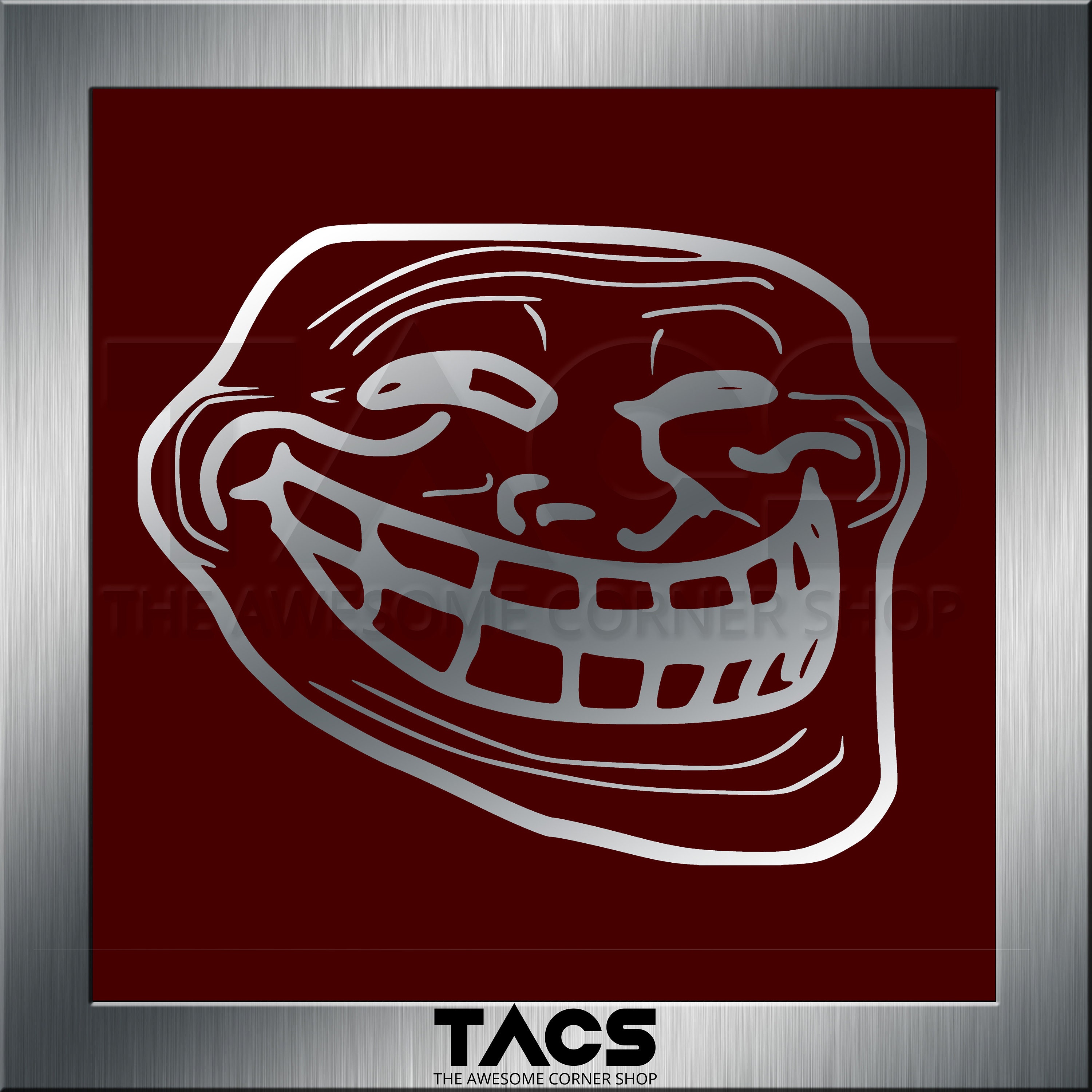 GRITKULTURE Troll Face Meme Funny Decal Vinyl Sticker for Cars, Trucks,  Windows, and Laptops Trollface