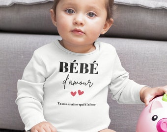 Body Bébé Personnalisé - Body message - Bébé d'amour - Cadeaux Bébé - Cadeau Naissance - Baby - Naissance