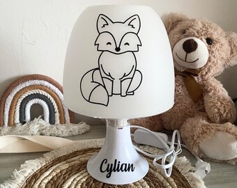 Personalized Lamp - Fox - Baby / Child Lamp - Night Light - Lampshade - Gift - Gift Idea - Personalization - Personalized Gift