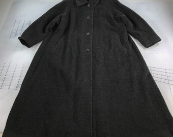 Vintage Regency Alpaca Coat Womens 10 Charcoal Gray Fuzzy Button Front