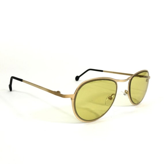 Vintage la Eyeworks Sunglasses SLICK 555 Gold Rou… - image 3