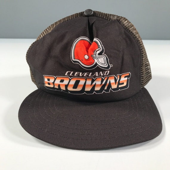 Vintage Cleveland Browns Trucker Hat Brown New Er… - image 1