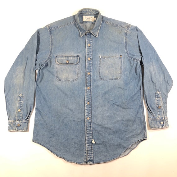 Vintage Polo Ralph Lauren Mens XL Light Blue Butto