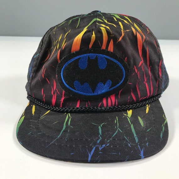 Vintage Batman Painters Snapback Hat Black Rainbow