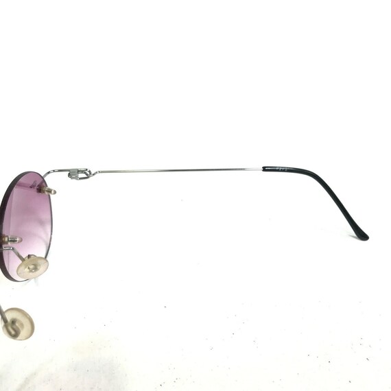 Vintage Big Wave Sunglasses F2/2 Silver Wire Riml… - image 6