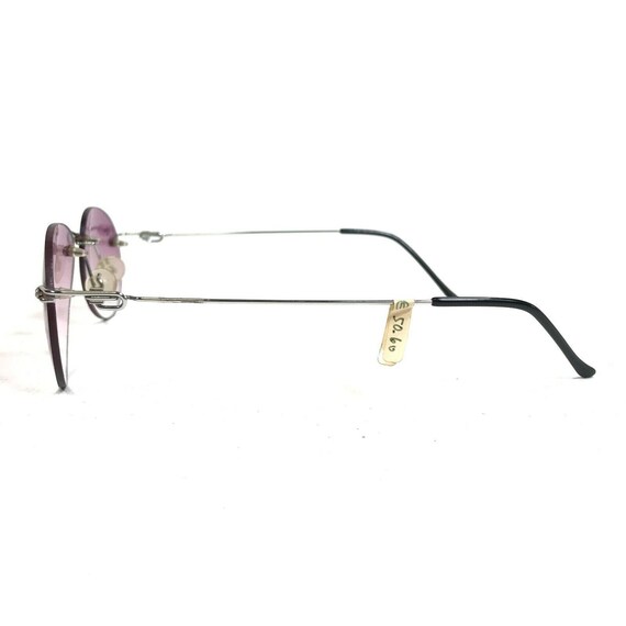 Vintage Big Wave Sunglasses F2/2 Silver Wire Riml… - image 5