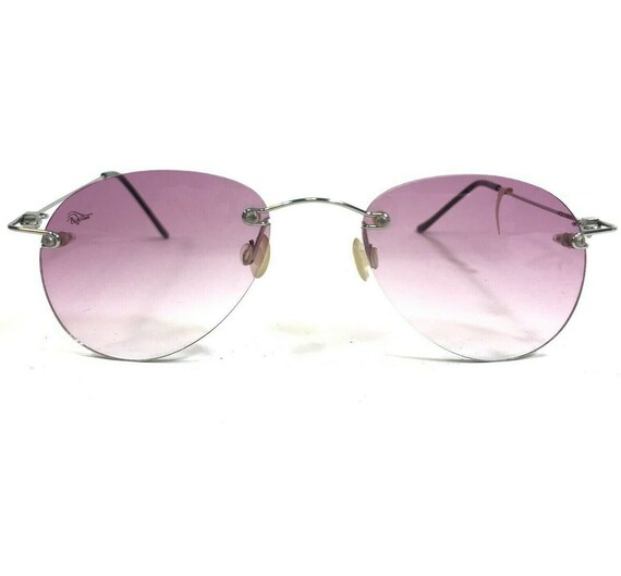Vintage Big Wave Sunglasses F2/2 Silver Wire Riml… - image 1