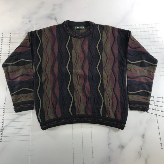 Vintage Tundra Sweater Mens Medium Purple Black Gr