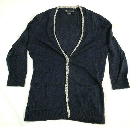 Armani Exchange Sweater Women S Navy Blue Linen C… - image 1