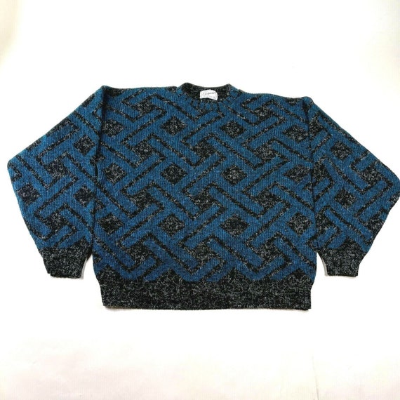 Vintage Elegant Pullover Sweater Jumper Mens M Bl… - image 1