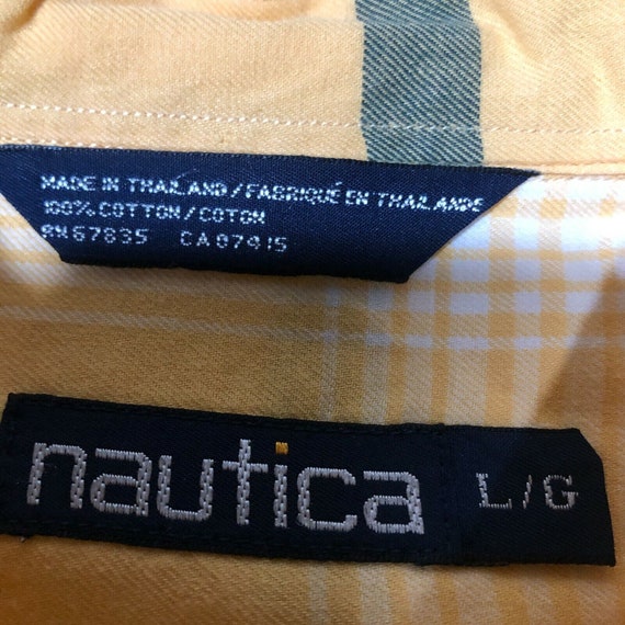 Vintage Nautica Button Down Shirt Mens L Yellow B… - image 2