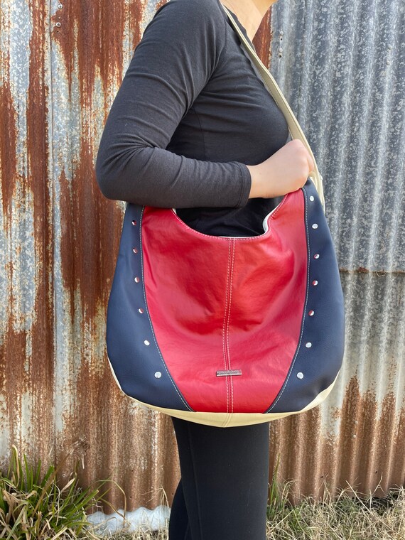 Red White and Blue Karola Shoulder Bag Etsy