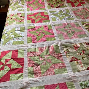 Pink & Green Handmade Quilt