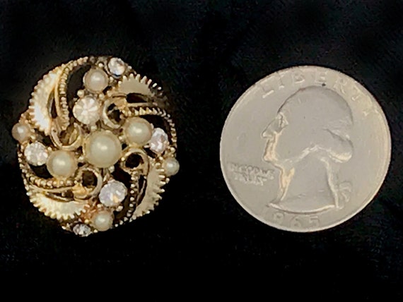 Sophisticated Vintage Faux Pearl, Rhinestone & Go… - image 4