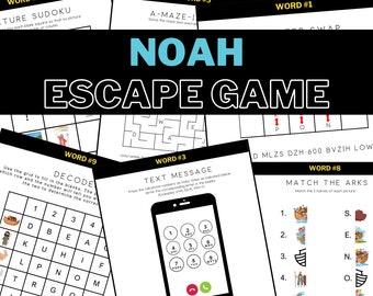 Noah's Ark Escape Room: Bible Puzzle Game (Printable)