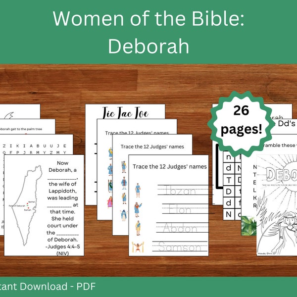 Deborah Activity Pack | Women of the Bible Activity | Deborah Unit Study  | Deborah Activity | Bible | Family Fun | Kids Activity