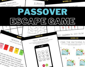 Pesach Escape Room: bijbelpuzzelspel, gezinsactiviteit (afdrukbaar)