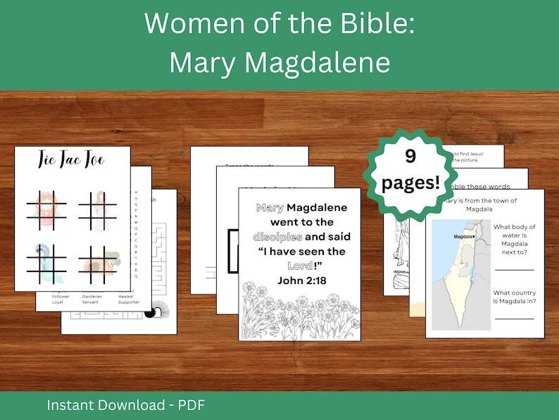 Mary Magdalene Bible Activity Pack | Women of the Bible Activity | Mary ...