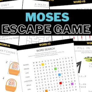 Moses Escape Room | Bible Escape Game | Christian Escape Room | Bible | Kids | Printable | Teamwork | Activity | Family Fun