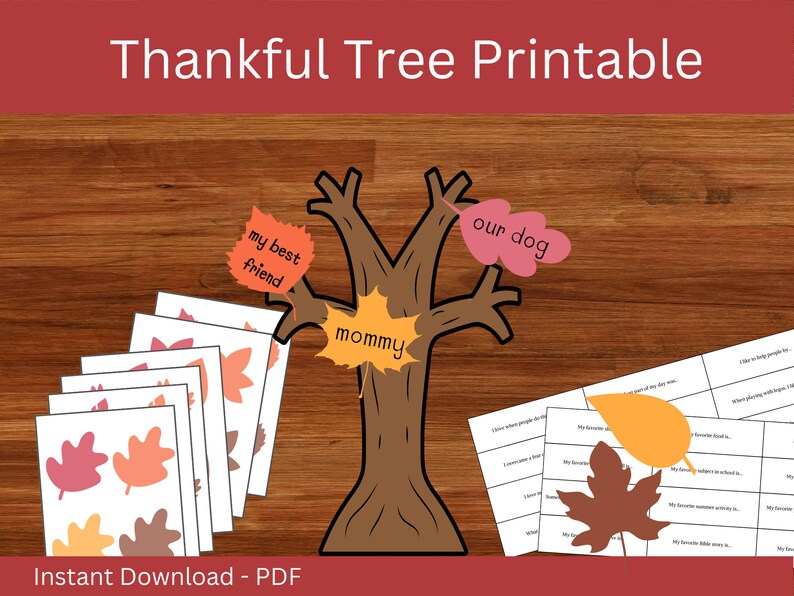 Thankful Tree Printable Thanksgiving Activity Gratitude Tree Fall