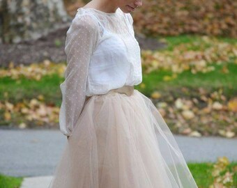 Full skirt,Wedding skirt,High waisted skirt,Bridal skirt,Ballet tutu,Tutu skirt for women,Tulle wedding skirt,White tulle skirt